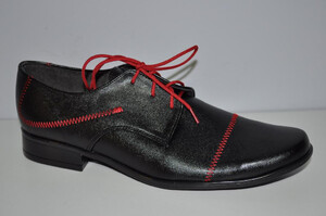 Buty komunijne dla chłopców 751 czerwona nitka r31-38 