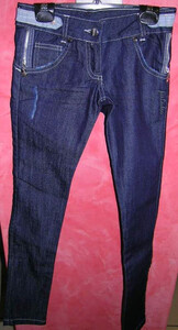 91016 Spodnie rurki biodrówki jeansowe dziewczęce młodzieżowe dziecięce Puledro 4798 model 2009 rozmiary 116-176